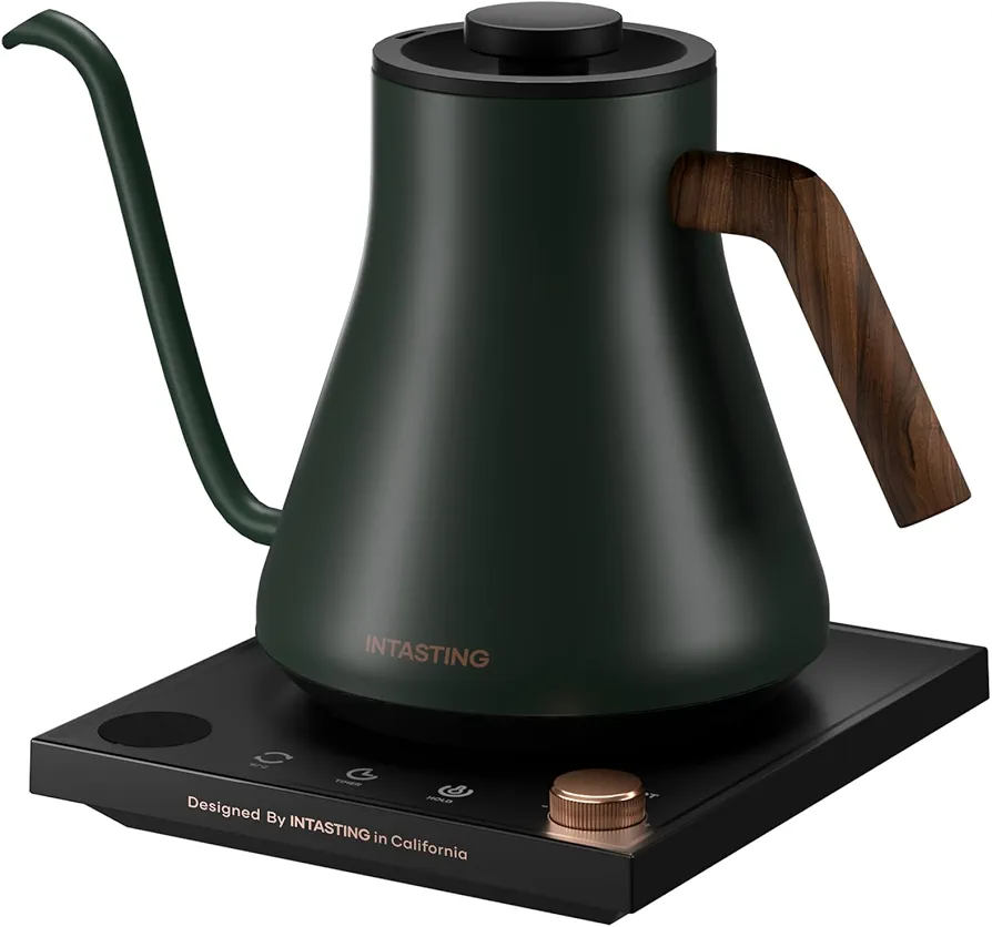 Electric Kettles, Electric Gooseneck Kettle, ±1℉ Temperature Control, Stainless Steel Inner, Quick Heating, for Pour Over Coffee, Brew Tea, Boil Hot Water, 0.9L Green