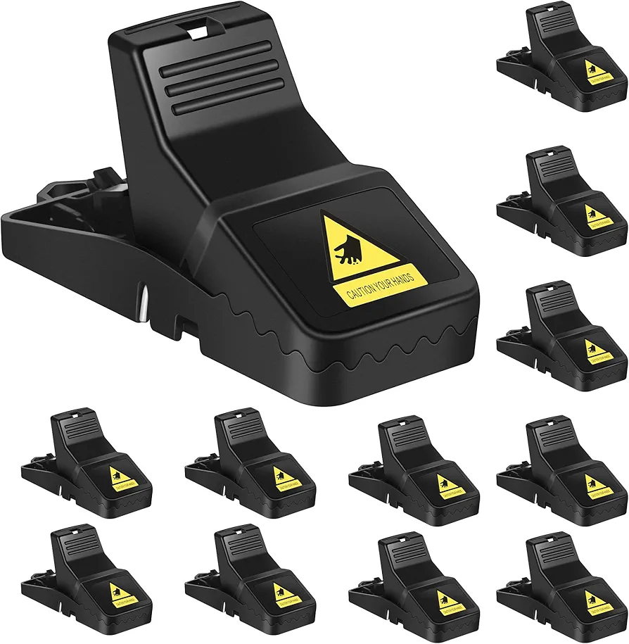 Mouse Traps Indoor Outdoor - 12 Pack Plastic Mouse Rat Trap for Home - Killer Plastic Mouse Catcher for Hotel, Hospital, School, Restaurant and Kitchen - Snap Traps for Mice, MK-12