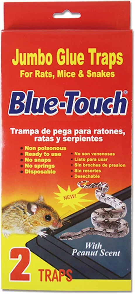 Blue Touch Great Large Mouse Glue Traps, Professional Mouse Glue Boards for Rats, Mice, Snakes and Pests. Jumbo Size 5.4" X 10.7" X 1", 7 Packs - 14 Traps