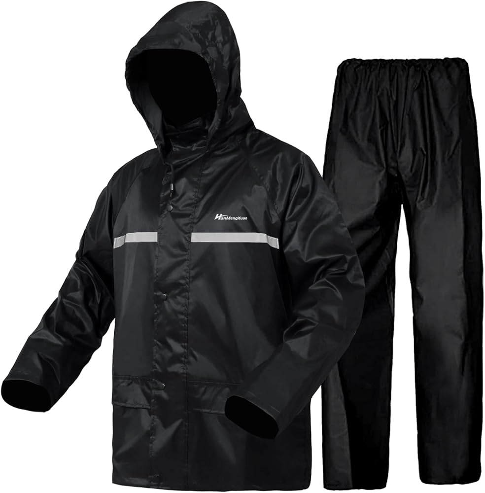 Rain Suit, Rain Gear for Men Women Waterproof Work Lightweight Rainwear Rain Coat (Jacket & Pants)