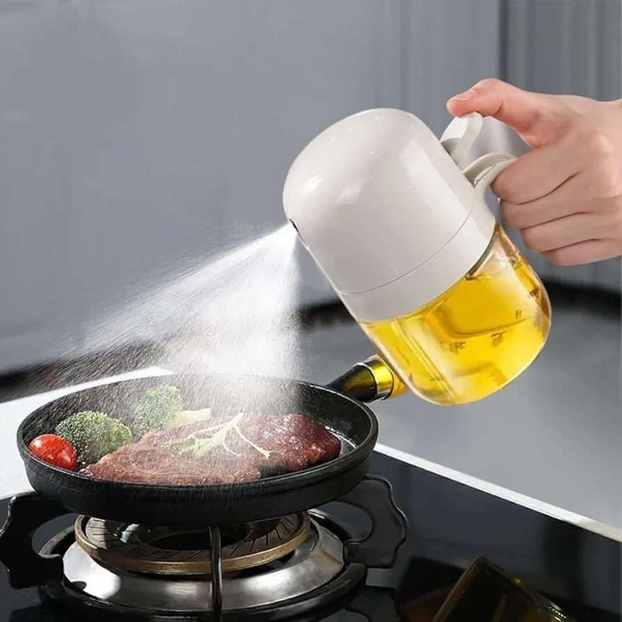 Oil Sprayer for Cooking, 10oz Olive Oil Dispenser Glass Oil Sprayer for Healthy Cooking Oil Dispenser Bottle for Kitchen Lead-Free Oil Bottle Oil Sprayer for BBQ Air Fryer Salad
