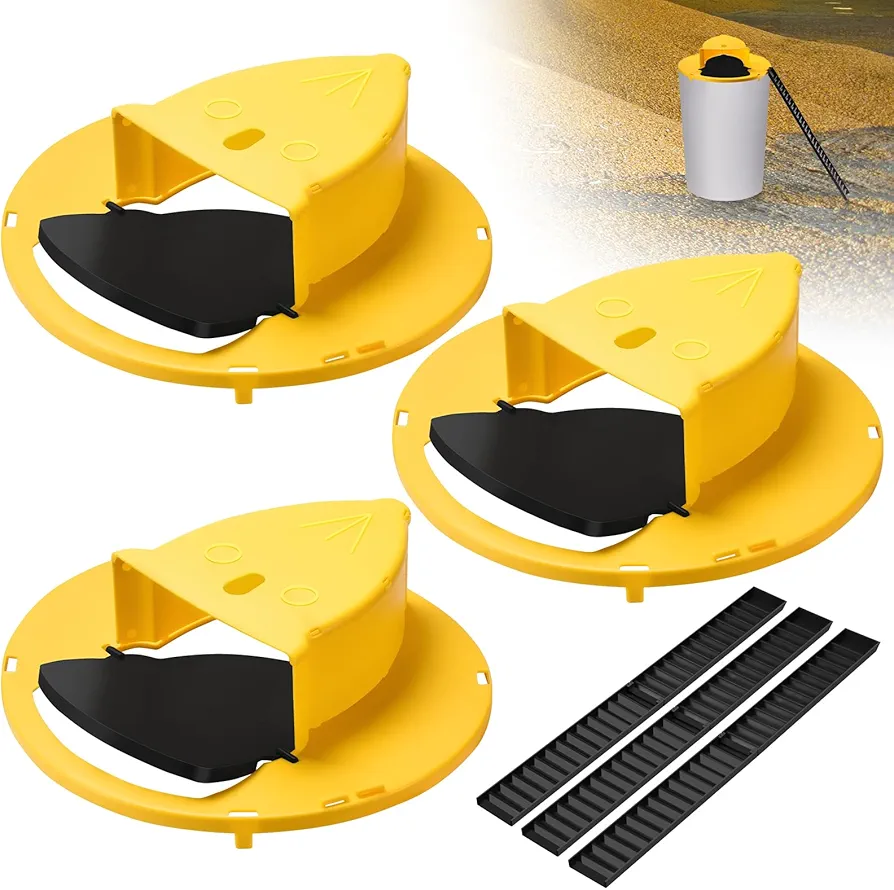 Mouse Trap Bucket Flip Lid,5 Gallon Bucket Mouse Rat Trap Indoor Outdoor, Mouse Rat Trap Bucket Lid, Auto Reset Multi Catch Humane Bucket Mice Mouse Rat Trap 3 Pack
