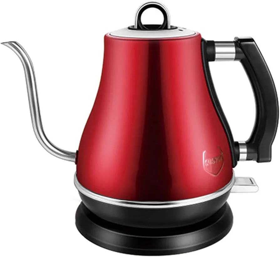 1.2L Electric Kettle, Colorful 304 Stainless Steel Gooseneck 1500W Household Quick Heating Electric Boiling Tea Pot, Red