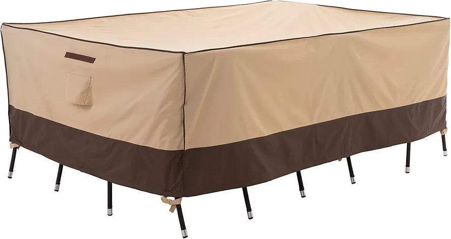 F&J Outdoors Patio Table Cover Waterproof UV Resistant Outdoor Furniture Covers, 64"W x 44"W x 27.5"H