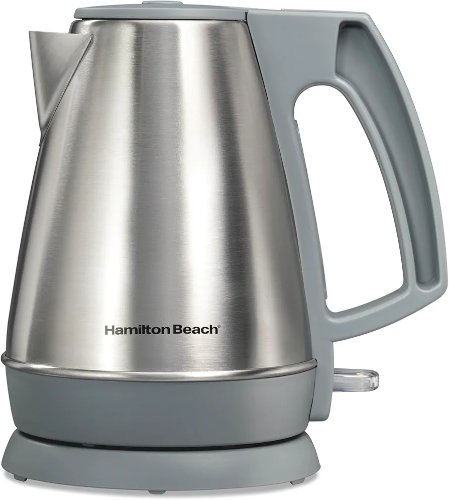 Hamilton Beach 1 Liter Electric Kettle, Water Boiler & Heater, Fast 1500 Watts, BPA Free Interior, Cordless Serving, Auto-Shutoff and Boil-Dry Protection, Cord Wrap, Stainless Steel (41065)