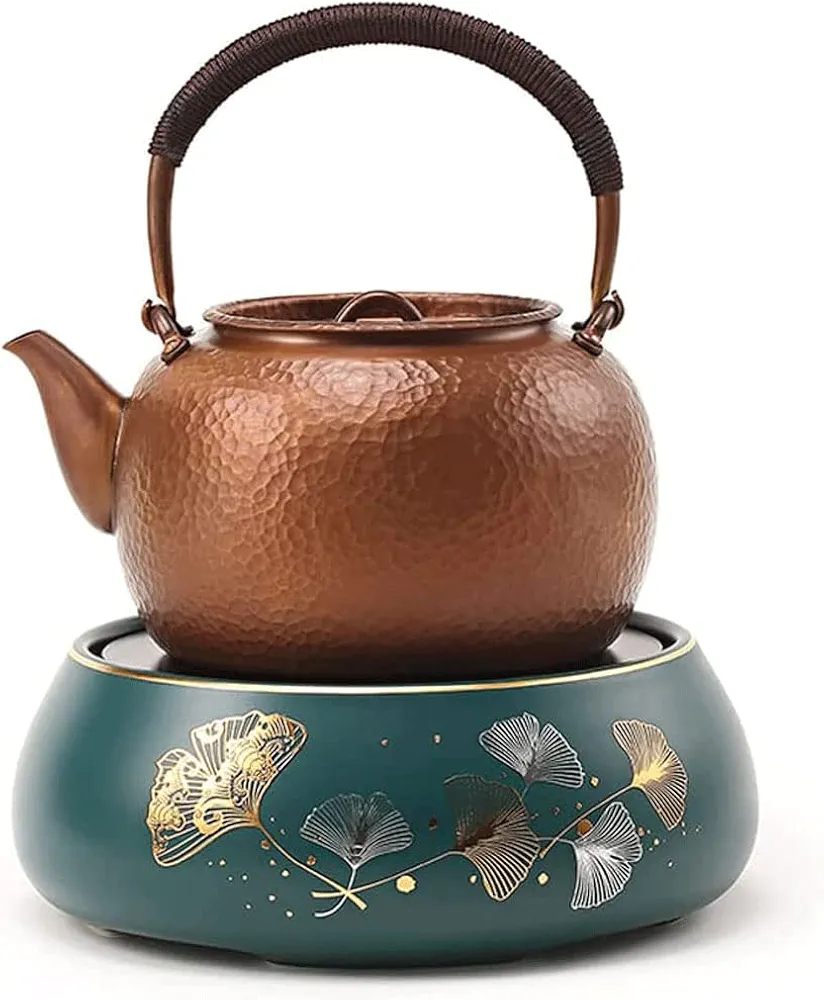 Electric Kettles Vintage Electric Kettle Brass With Curved Handle Tea Water Boiler Fast Boiling, Auto Shut-off Hot Water Boiler 1.1l ease of use, Copper