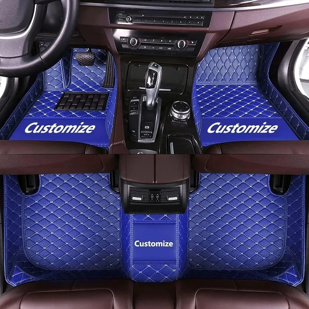 Customize Making Car Floor Mats for 98% Car Model Sedan SUV Coupe Sports Anti-Slip Leather Floor Liner All Weather Car Floor Mats (Blue)