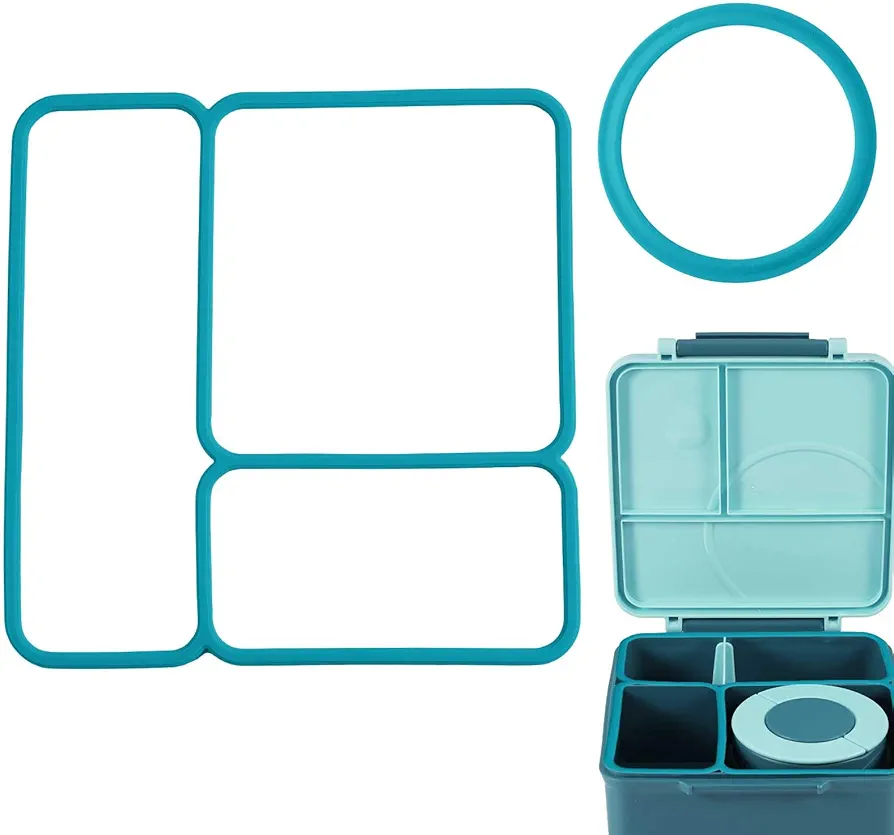 Lid Seal Gasket Kit, Exact Fit Replacement Part For Kids Bento Lunch Box With Insulated Food Container Silicone Seal Replacement Accessories Sealing Ring for Bento Box (Navy Blue)