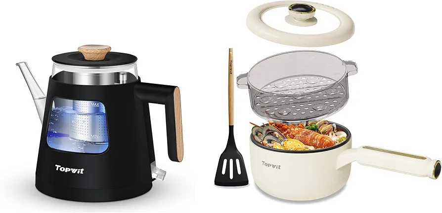 TOPWIT Electric Kettle & Electric Cooker with Steamer