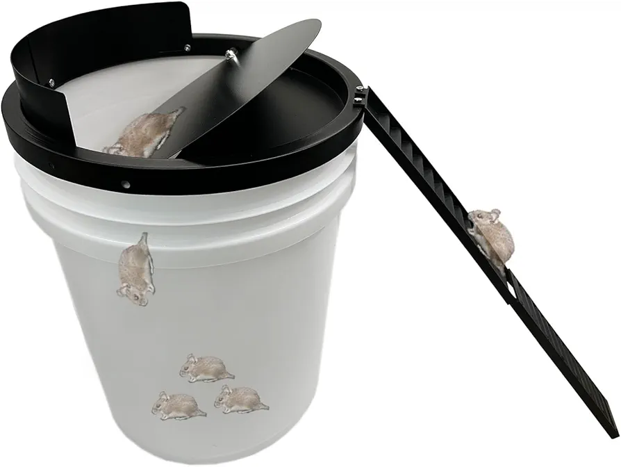Bucket Lid Mouse Trap Metal 5 Gallon Bucket lid,Strong Metal Material That Cannot be Bitten, auto Reset, Repeat Catch, Indoor Outdoor, Reusable 5 Gallon Bucket Lid, (1Pack) (1)