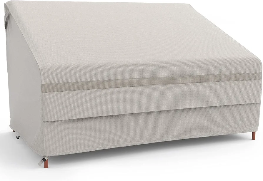 MR.COVER 3-Seater 600D Outdoor Sofa Cover, Ultimate Waterproof Patio Furniture Cover, Fit for Outdoor Couch Cover, 88W x 40D x 35H Inches, Strong & Sturdy, Beige