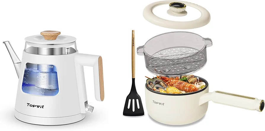 TOPWIT Electric Kettle & Electric Cooker with Steamer