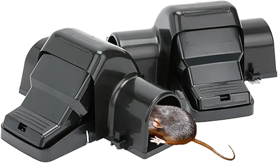 Optimized for The Rat's Head Size. Mouse & Rat Traps, Prevents Accidental Triggering. Snap Traps for Humane Kill, Reusable, Indoor & Outdoor Mouse Trap. Squirrel Traps, Effective Rat Killer. 2 Pack
