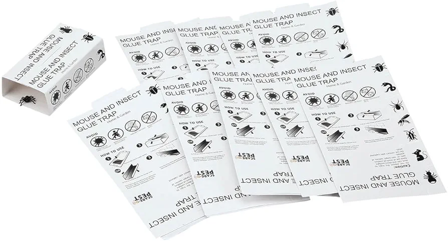 Mouse & Insect Glue Traps, Set of 10 by Scare-D-PestTM