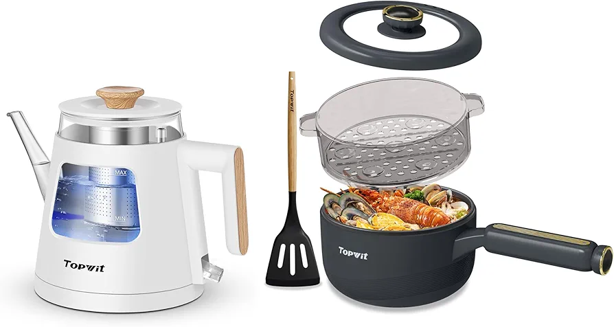 TOPWIT Electric Kettle & Electric Cooker with Steamer