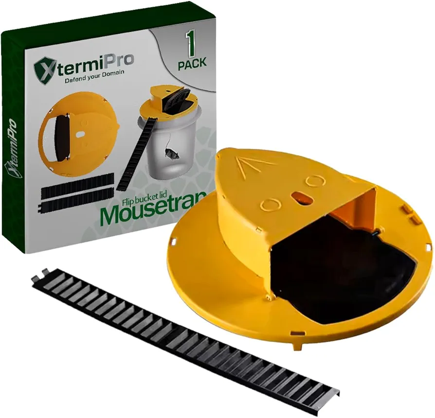 Bucket Mouse Trap | Bucket Trap for Mice and Rats | Multi Catch | Auto Reset 5 Gallon Bucket Mouse Trap | Mouse Traps Bucket for Indoor and Outdoor Use | Reusable Bucket Mouse Trap Lid