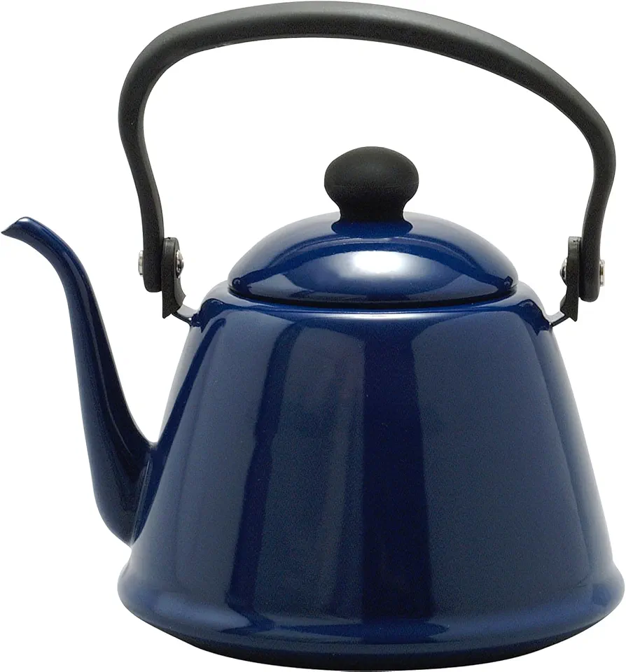 Noda Horo Drip Kettle II Hollow 0.6 gal (2 L) Induction Compatible, Navy, Made in Japan DK-200NB