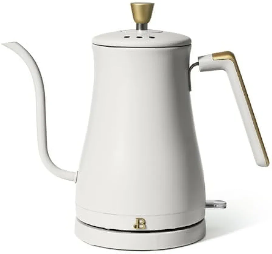 Beautiful 1-Liter Electric Gooseneck Kettle 1200 W, White Icing by Drew Barrymore, (White Icing)