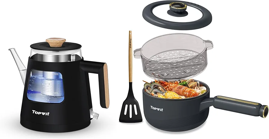 TOPWIT Electric Kettle & Electric Cooker with Steamer