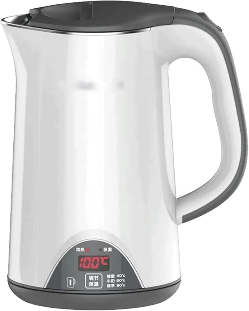 Water Kettle 1.7L/57.5OZ Tea Kettle, LED Display Digital Hot Water Boiler, Double-Walled Structure Tea Kettle, White Coffee Kettle Electric