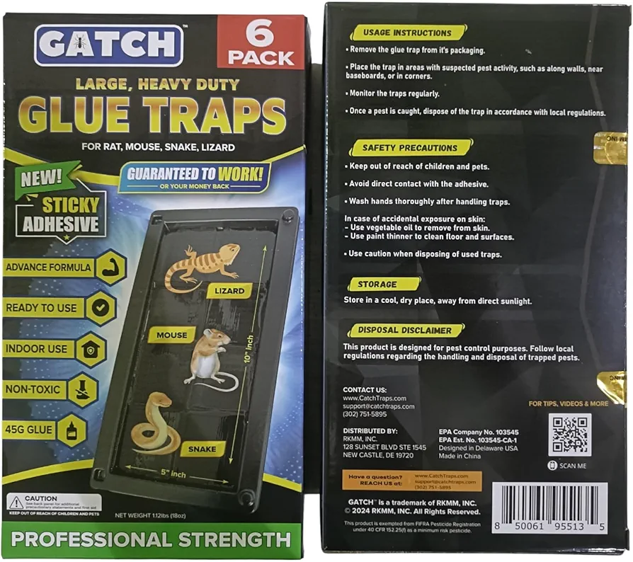96 Pack Full Case Glue Mouse Traps Indoor for Home, Large Glue Traps for Mice and Rats, Pre-Baited Peanut Scent Sticky Rat Traps for Inside House, Snake, Lizard, Insect & Spiders, Pet & Family Safe