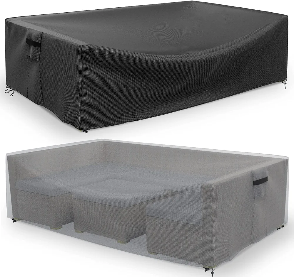 Patio Furniture Covers, Outdoor Furniture Cover Waterproof, Heavy Duty Oxford, All Weather Protection Rectangular Patio Covers for Outdoor Furniture Set, 126"X64"X28"-Black