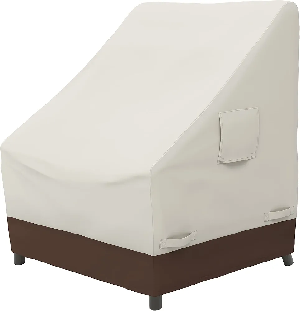 Amazon Basics Outdoor Patio Furniture Cover For High Back Chair, Beige/Tan