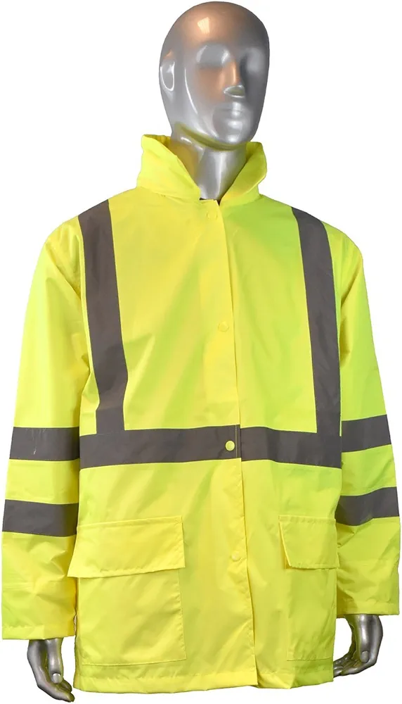 Radians RW10-3S1Y-L Industrial Safety Coated Rain Jacket