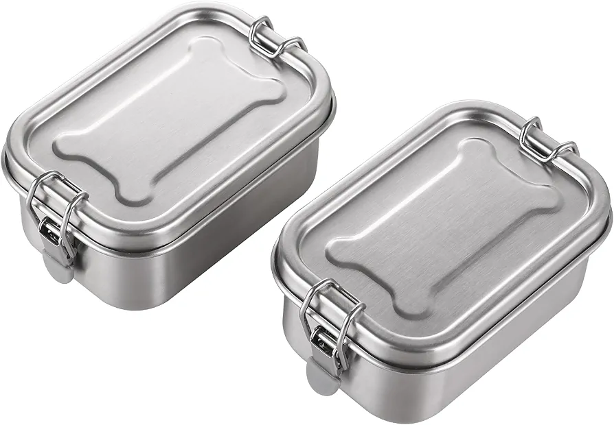 Mini Stainless Steel Food Storage Containers Set Small Metal Bento Box with Lid glass snack reusable Food Prep Freezer & Dishwasher Safe | 400 ml | BPA-Free Plastic-Free (2)