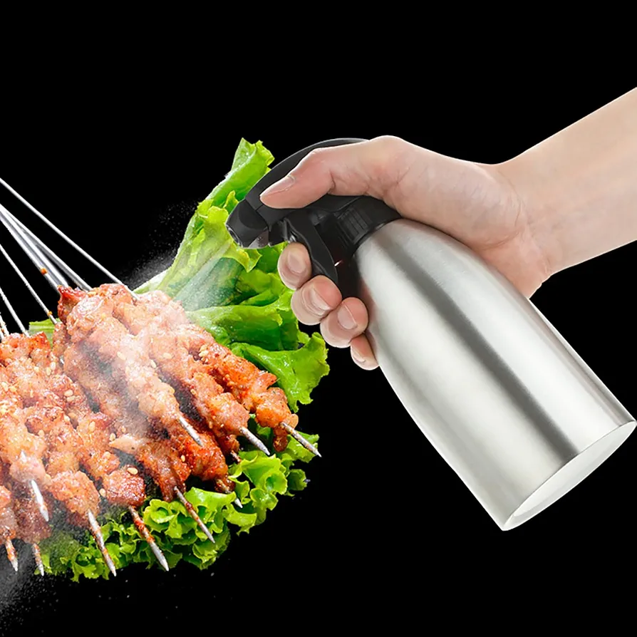 Stainless steel Olive oil spray bottle, Olive oil sprayer for cooking, Oil bottle spray dispenser for Cooking, Kitchen, Salad, BBQ(500ml)