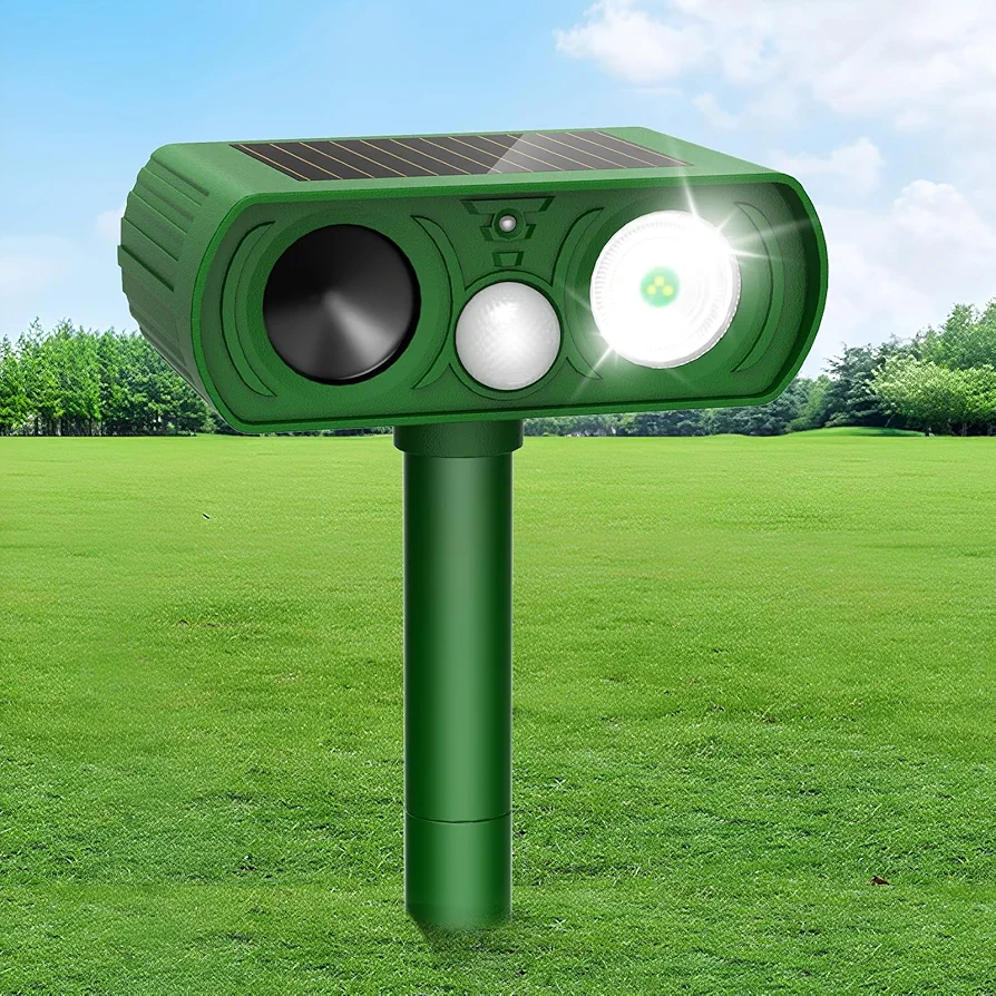 Solar Ultrasonic Animal Repellent, Cat Raccoon Repellent Outdoor with Motion Detection Waterproof, Raccoon Squirrel Skunk Deer Rabbit Rodent Deterrents Animal Repeller for Yard Garden Farm Outdoor