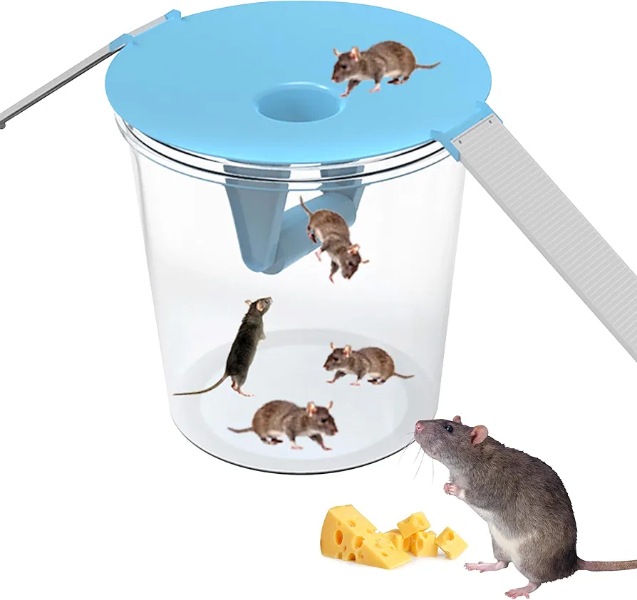 Humane Mouse Trap Bucket Lid | Smart Bucket Lid Mouse Trap | Mouse Bucket Trap 5 Gallon Bucket Compatible | Humane Rat Trap Indoor Outdoor, Smart Reusable Auto Reset Rodent Catcher