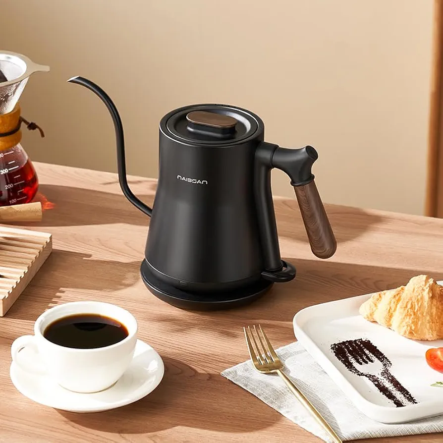 Electric Gooseneck Kettle,Pour Over Coffe Kettle & Tea Kettle,1000W Rapid Heating, Stainless Steel Hot Water Kettle 0.8L Small Kettle, Auto Shut-Off & Boil Dry Protection, BPA Free