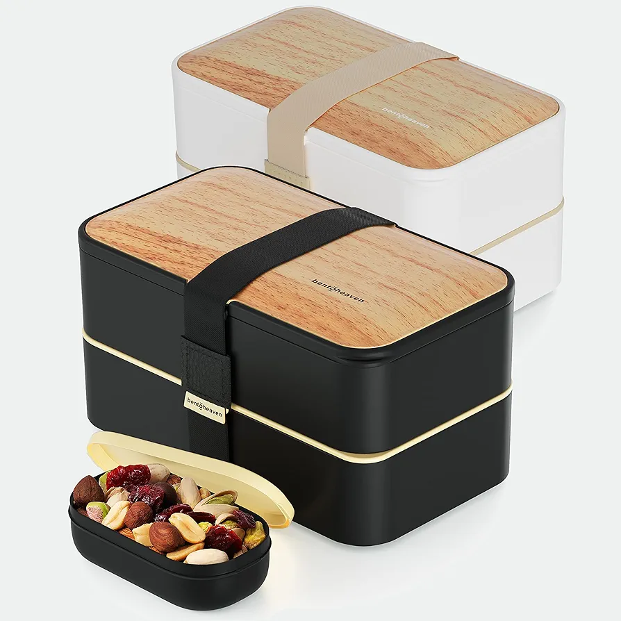Premium Bento Lunch Box in 8 Modern Colors-Multipack, 2x2 Leak-proof Compartments, Includes Sauce Container, Divider, Cutlery & Chopsticks, 40oz Japanese Bento Box for Adults & Kids, Microwave-safe