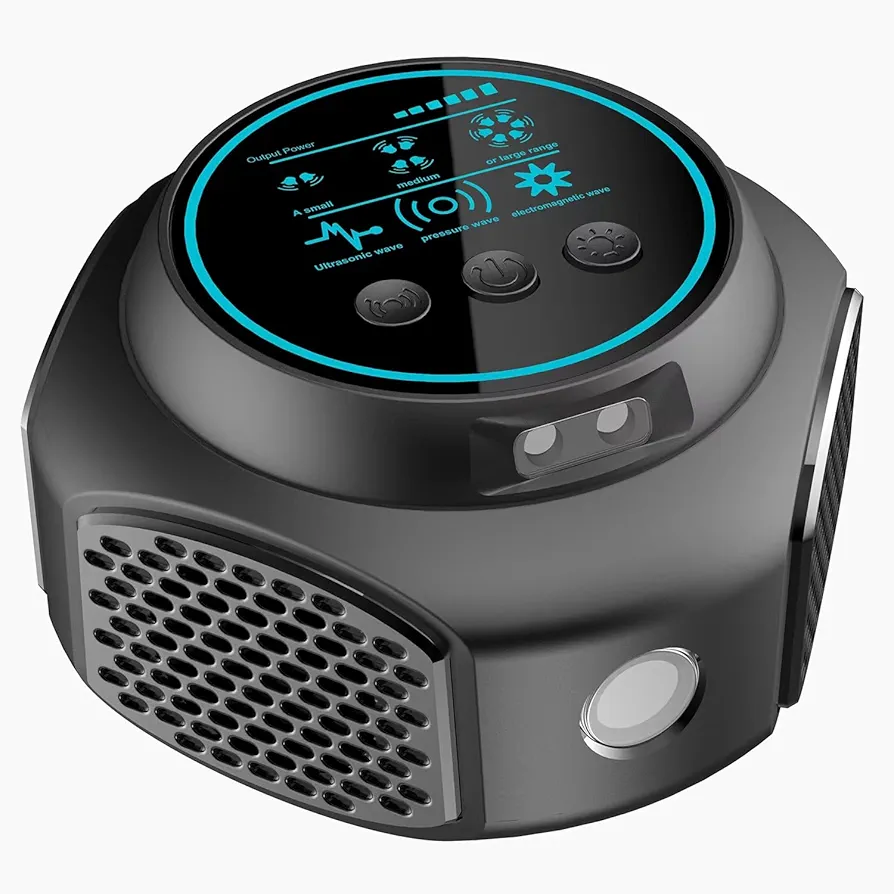 New Upgraded Ultrasonic Mice Repeller, 360° Keep Pest You Hate Away -Indoor Mosquitoes, Roaches, Spiders, Fleas, etc. Electronic Rodent with Strobe Deterrent for Workshop, Kitchen, Warehouse, Garage