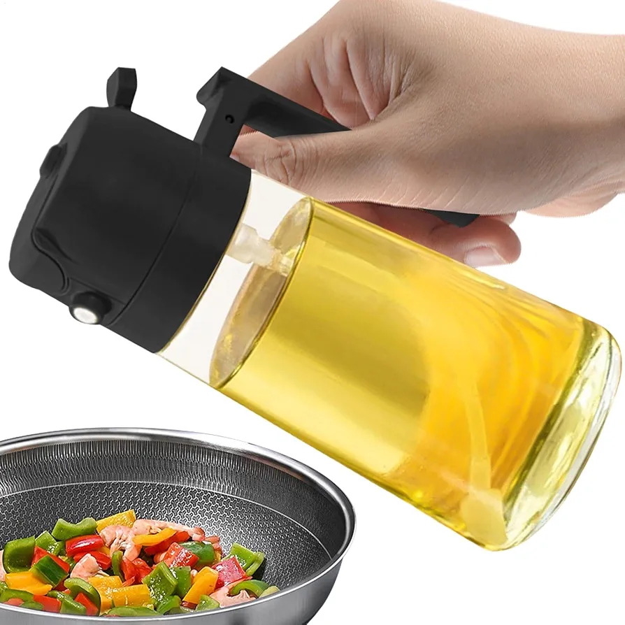Oil Sprayer For Cooking, 2-in-1 Olive Oil Mister And Dispenser Bottle For Kitchen, BBQ, Salad, Baking, Air Fryer, And Grilling