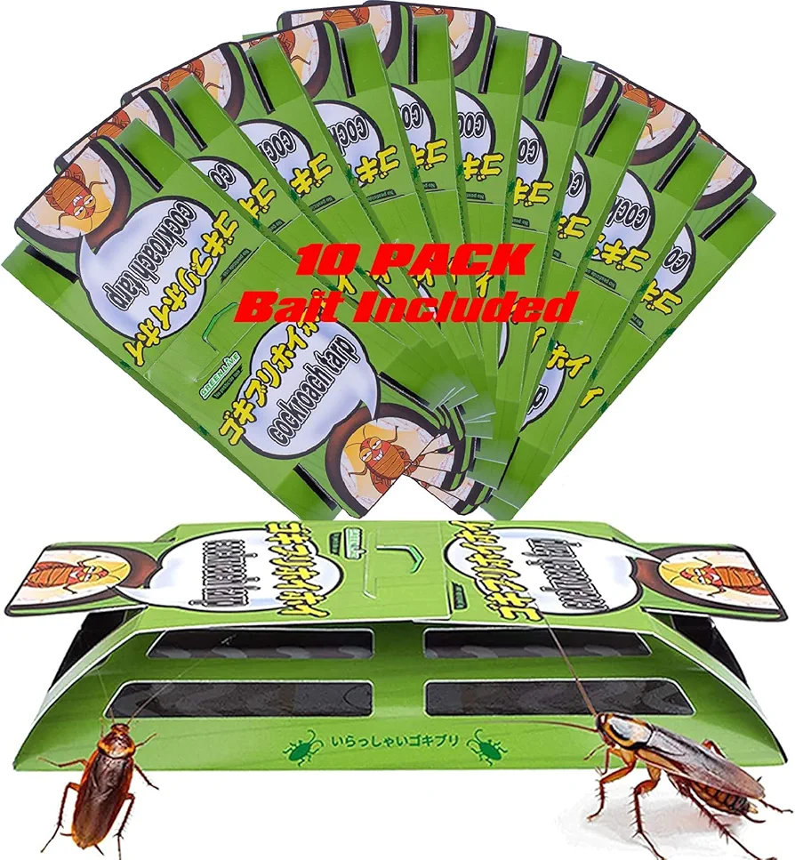 Roach Killer,Roach Killer Indoor infestation,Cockroach Home,Roach Traps,Cockroach Bait,Roach Motel,Child & Pet Friendly (10 Pack)