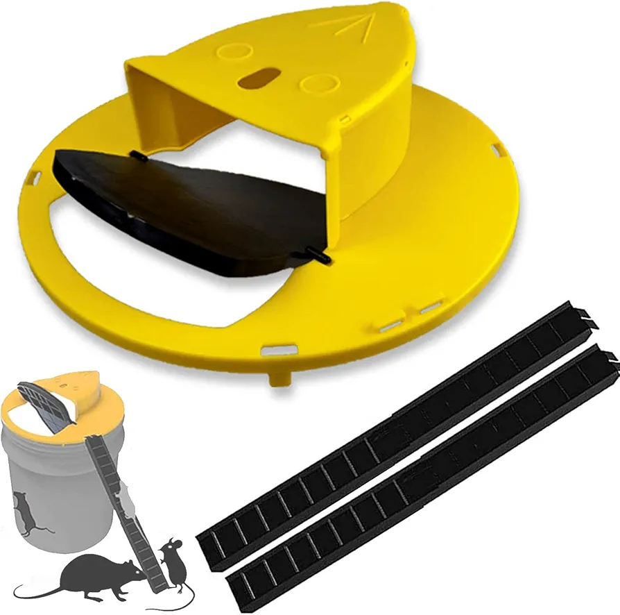 New Bucket Lid Mouse Trap Rat Trap Flip Slide Bucket Lid Mouse Rat Trap Flip and Slide Rat Trap, Reusable Mouse Control Traps Auto Reset Balance Safe Mousetrap Catcher Indoor Outdoor