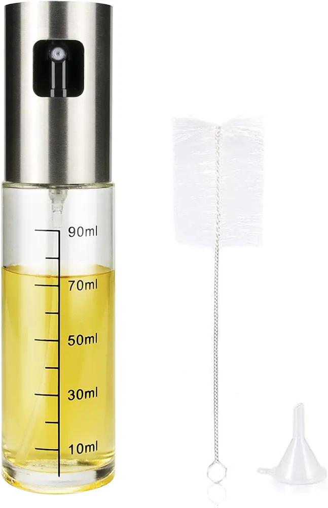 Olive Oil Sprayer for Cooking, 100ml Oil Spray Bottle, Portable Glass Oil Mister for BBQ, Air Fryer, Baking, Roasting, Grilling, Kitchen Gadgets