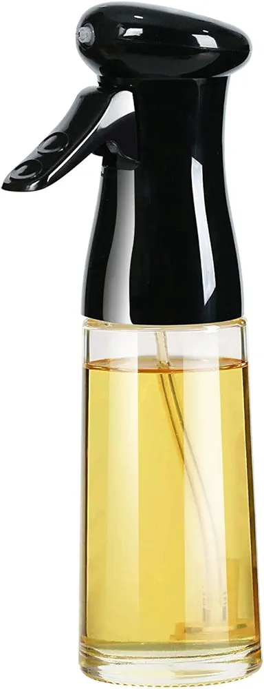 Oil Sprayer for Cooking, Olive Oil Sprayer - Food Safe Glass Bottle, Leakproof Top-Cap, Oil Mister for Baking Salad BBQ Frying Grilling, Multi-Layers Screw Interface, 7oz/200ml