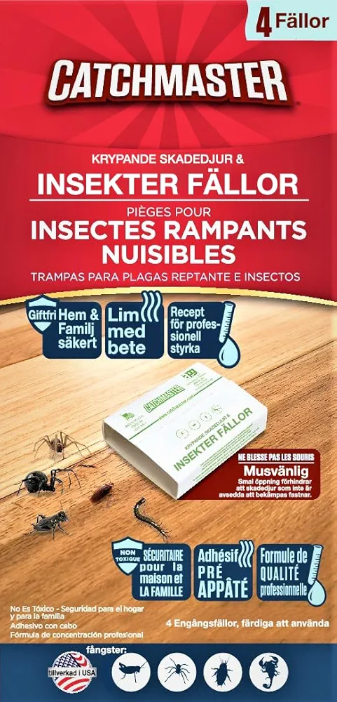 Catchmaster Spider & Insect Glue Trap - 4 Professional Strength Traps per Package