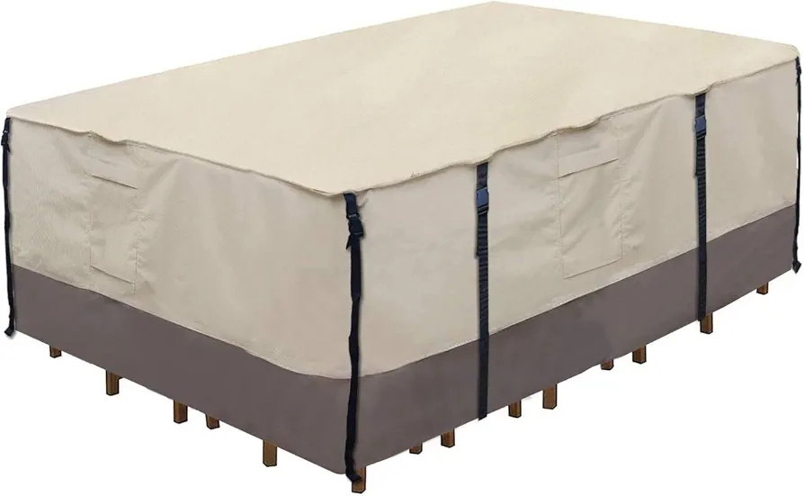 Ogrmar Heavy Duty 600D Patio Table Cover Waterproof Rectangle Patio Furniture Cover Outdoor Dining Table Chair Set Cover (72"x44"x27.5")