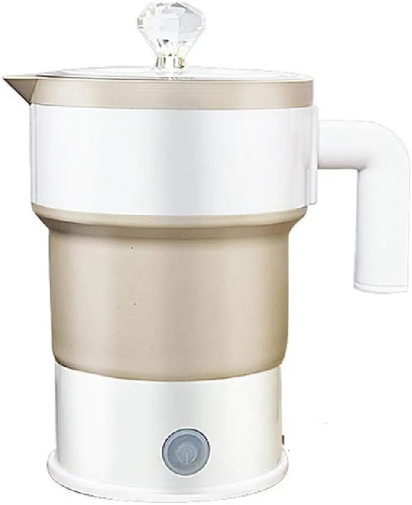 GaRcan 0.6L Electric Silicone Water Boiler Hot Tea Heater, Foldable Electric Kettle for Travel,Dual Voltage Collapsible Kettle with Stainless Steel Bottom,A (A)