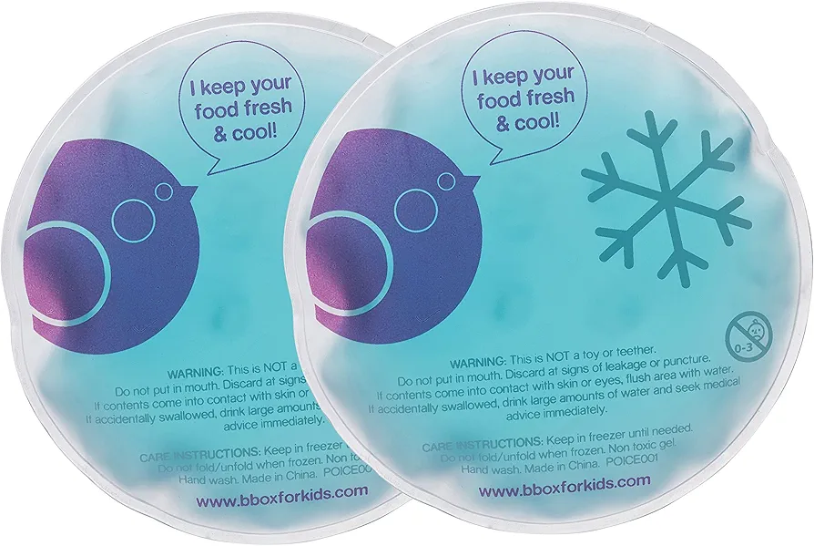 b.box Gel Cooler Twin Pack | Fits in Lunchbox | Reusable Gel Ice Pack for Bento Boxes and Lunchbags | Great for Soothing Boo Boos