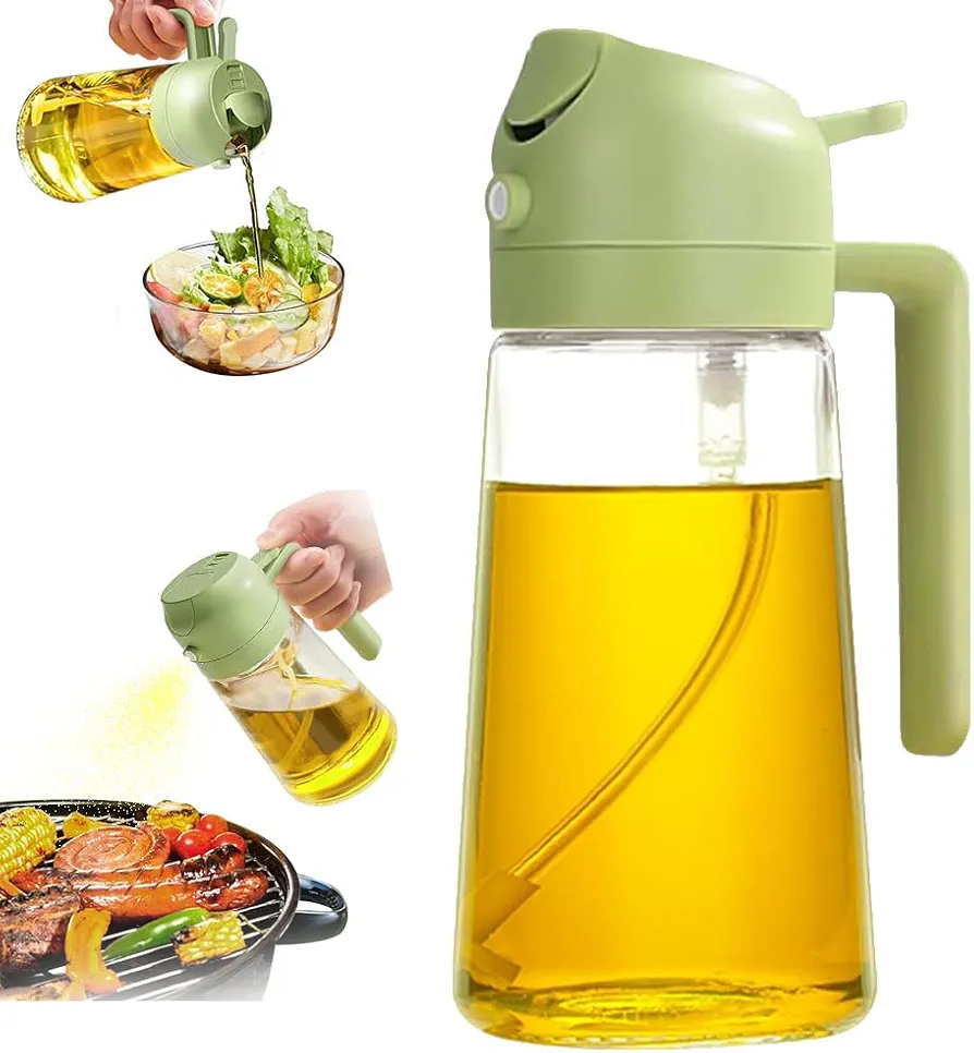 Benoora Oilstream – Two In One Oil Dispenser, Oil Sprayer for Cooking, 2 in 1 Olive Oil Dispenser Bottle for Kitchen, 2 in 1 Oil Dispenser and Oil Sprayer, Oil Dispenser For Kitchen Spray (1pc*green)