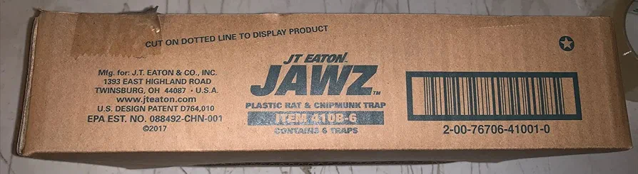 JT Eaton 410 Jawz Indoor Rat Trap for Solid or Liquid Bait, Instant Kill Traps for Rat & Chipmunk - No Touch Disposal 6-Pack
