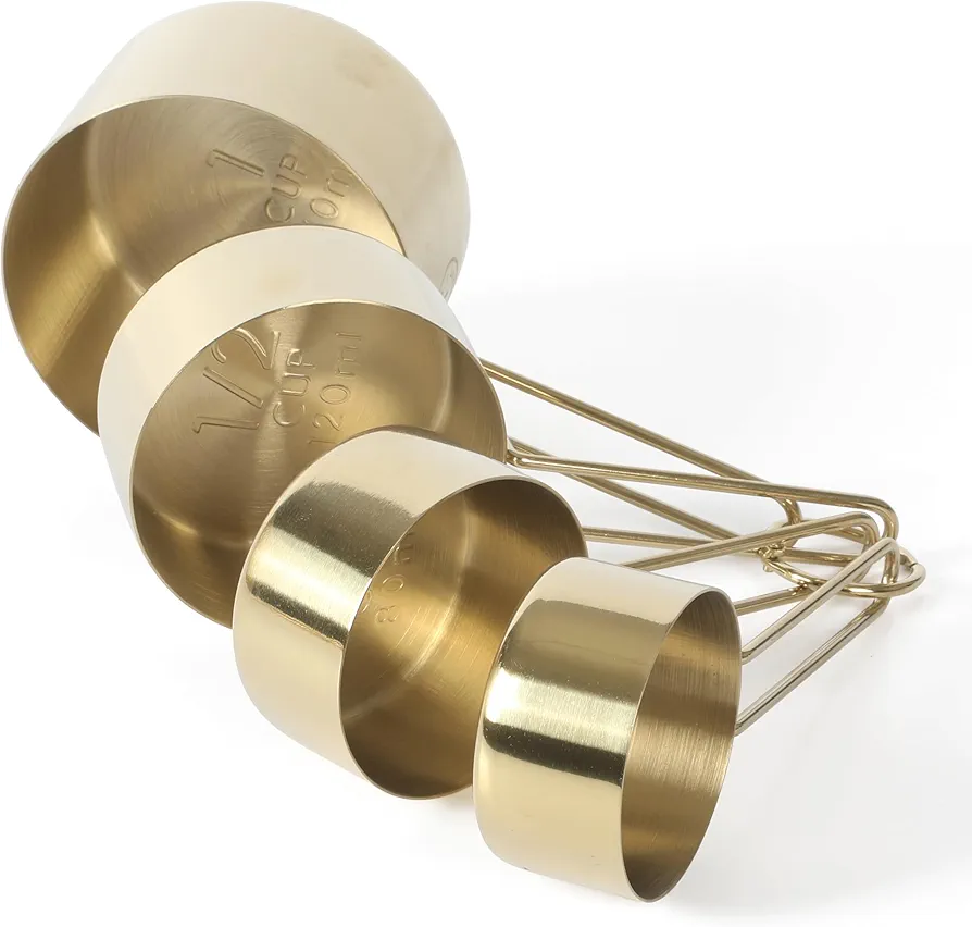Martha Stewart Richburn 4 Pack Gold Stainless Steel Measuring Cup Set