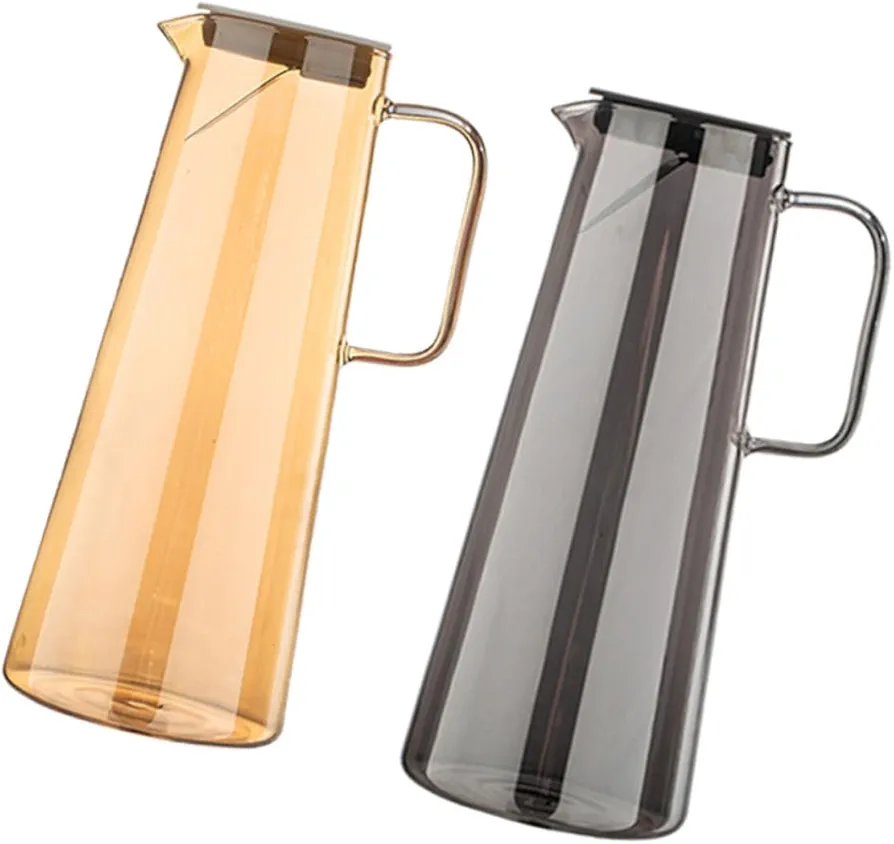 2pcs Glass Cold Water Jug Tea Warmer Water Kettle Cup Kettles Loofore Electric Kettle Strainer Infuser Instant Heater Hot Bottle Water Pitcher Blooming Dispenser Teapots