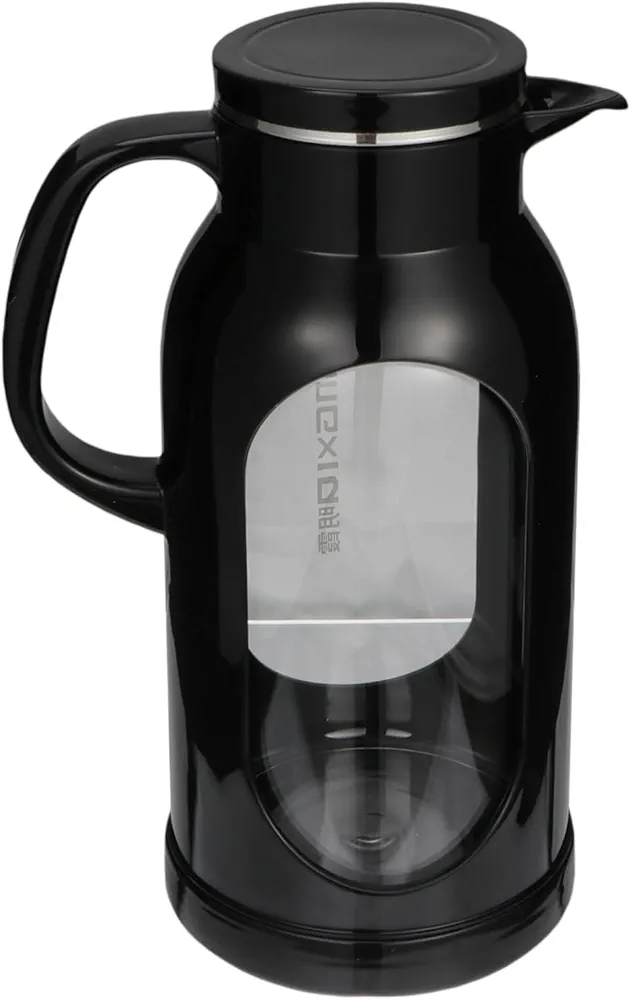1pc Cold Water Bottle Thermal Coffee Jug Tea Kettle Handled Clear Kettle Beverage with Lid Teapot Water Kettle Cold Drink Kettle Clear Water Bottles Stainless Steel Black