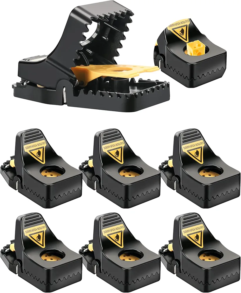 Mouse Trap, Small Rodents Trap, Mouse Rat Traps for Indoor & Outdoor, Instant Kill Traps for Mouse Rat, Safe Set Up and Reusable - 6 Pack Black